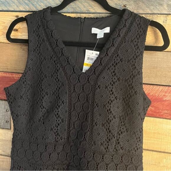 Charter Club Black Crochet Dress Size Medium Petite - Picture 3 of 12